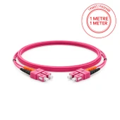 Alfafonet SC/PC-SC/PC Multimode OM4 Dupleks 1 Metre Fiber Patch Cord thumbnail 1