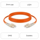 Alfafonet SC/PC-SC/PC Multimode OM2 Dupleks 5 Metre Fiber Patch Cord thumbnail 4