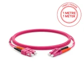 Alfafonet SC/PC-LC/PC Multimode OM4 Dupleks 1 Metre Fiber Patch Cord thumbnail 1
