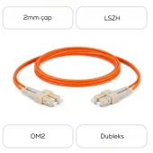 Alfafonet SC/PC-SC/PC Multimode OM2 Dupleks 1 Metre Fiber Patch Cord thumbnail 4