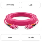Alfafonet SC/PC-SC/PC Multimode OM4 Dupleks 5 Metre Fiber Patch Cord thumbnail 4