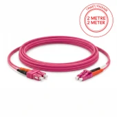 Alfafonet SC/PC-LC/PC Multimode OM4 Dupleks 2 Metre Fiber Patch Cord thumbnail 1