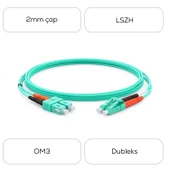 Alfafonet SC/PC-LC/PC Multimode OM3 Dupleks 3 Metre Fiber Patch Cord thumbnail 4