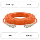Alfafonet SC/PC-SC/PC Multimode OM2 Dupleks 10 Metre Fiber Patch Cord thumbnail 4