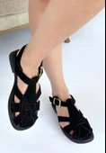 HERŞEYTREND Taney Siyah Süet Sandalet thumbnail 3