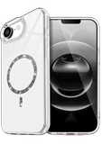 Newface Apple iPhone 16E Live Diamond Magsafe Kapak - Şeffaf thumbnail 1