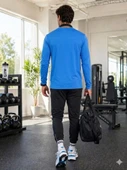 Erkek Mavi Spor Sweatshirt thumbnail 4