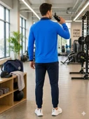 Erkek Mavi Antrenman Sweatshirt thumbnail 4