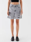 LCW Jeans Gri Şort thumbnail 2