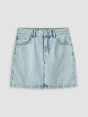 LCW Vision İndigo Regular Fit Mini Jean Etek thumbnail 5