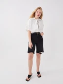 LCW Jeans Siyah Şort thumbnail 2