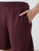 LCW Vision Bordo Beli Lastikli Kadın Şort thumbnail 3