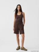 LCWAIKIKI Basic Kahverengi Beli Lastikli Kadın Şort thumbnail 1