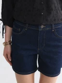 LCW Jeans İndigo Regular Fit Kadın Jean Şort thumbnail 3