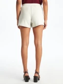 LCW Vision Bej Beli Lastikli Kadın Şort Etek thumbnail 4