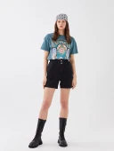 LCW Jeans Siyah Şort thumbnail 2