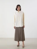 LCW Modest Bej Poplin Kadın Gömlek Tunik thumbnail 2