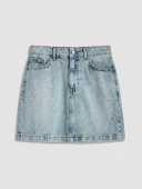 LCW Vision İndigo Regular Fit Mini Jean Etek thumbnail 5