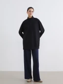 LCW Modest Siyah Soft Touch Oversize Kadın Sweatshirt Tunik thumbnail 2