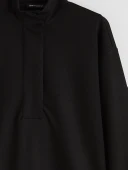 LCW Modest Siyah Soft Touch Oversize Kadın Sweatshirt Tunik thumbnail 6