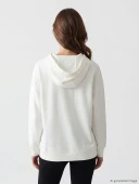 LCW Modest Beyaz Kapüşonlu Kadın Sweatshirt Tunik thumbnail 4