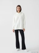 LCW Modest Beyaz Kapüşonlu Kadın Sweatshirt Tunik thumbnail 2