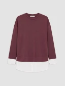LCW EVERYDAY Mürdüm Soft Touch Oversize Kadın Sweatshirt Tunik thumbnail 1