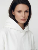 LCW Modest Beyaz Kapüşonlu Kadın Sweatshirt Tunik thumbnail 3