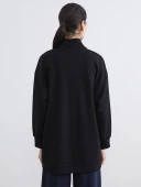 LCW Modest Siyah Soft Touch Oversize Kadın Sweatshirt Tunik thumbnail 4