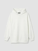 LCW Modest Beyaz Kapüşonlu Kadın Sweatshirt Tunik thumbnail 5