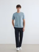 LCWAIKIKI Classic Mavi Loose Fit Basic Dry Touch Tişört thumbnail 3