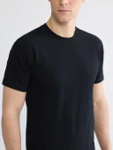 LC WAIKIKI Siyah Regular Fit  Basic Tişört thumbnail 3