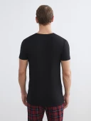 LC WAIKIKI Siyah Slim Fit İnce Basic Tişört thumbnail 4