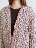 LCW Modest Turuncu Çiçekli Oversize Kadın Ceket thumbnail 3