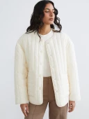 LCW Modest Sarı Bisiklet Yaka Oversize Kadın Ceket thumbnail 1