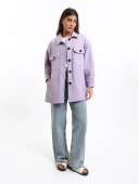LCW Vision Lila Oversize Kadın Gömlek Ceket thumbnail 4