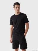 LCWAIKIKI Classic Siyah Loose Fit Basic Dry Touch Tişört thumbnail 3