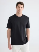 LCWAIKIKI Classic Siyah Loose Fit Basic Dry Touch Tişört thumbnail 2