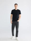 LC WAIKIKI Siyah Regular Fit  Basic Tişört thumbnail 2