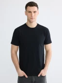 LC WAIKIKI Siyah Regular Fit  Basic Tişört thumbnail 1