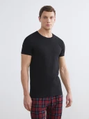 LC WAIKIKI Siyah Slim Fit İnce Basic Tişört thumbnail 1