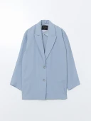 LCW Modest Mavi Oversize Kadın Blazer Ceket thumbnail 5
