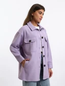 LCW Vision Lila Oversize Kadın Gömlek Ceket thumbnail 8
