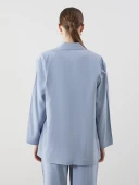 LCW Modest Mavi Oversize Kadın Blazer Ceket thumbnail 4