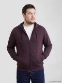 LCWAIKIKI Basic Mürdüm Kapüşonlu Erkek Fermuarlı Sweatshirt thumbnail 2