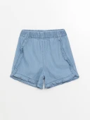 LCW Kids Mavi Basic Kız Çocuk Jean Şort thumbnail 1