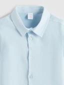 LCW Kids Mavi Basic Uzun Kollu Erkek Çocuk Gömlek thumbnail 5