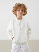 LCW Kids Ekru Basic Erkek Çocuk Fermuarlı Sweatshirt thumbnail 1
