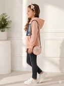 Kız Çocuk Pudra Sweatshirt thumbnail 3