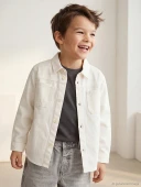 LCW Kids Bej Erkek Çocuk Basic Gabardin Gömlek thumbnail 1